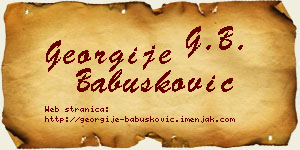 Georgije Babušković vizit kartica